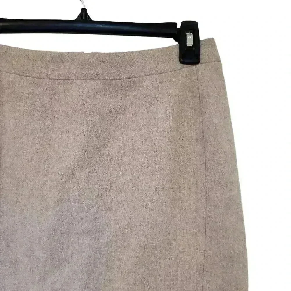 J. Crew Women's Oatmeal Wool/Viscose Lined Straight Pencil Mini Skirt